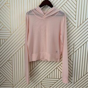 Born Primitive Mesh Resiliency Hoodie Powder Pink Cropped crop semi sheer M